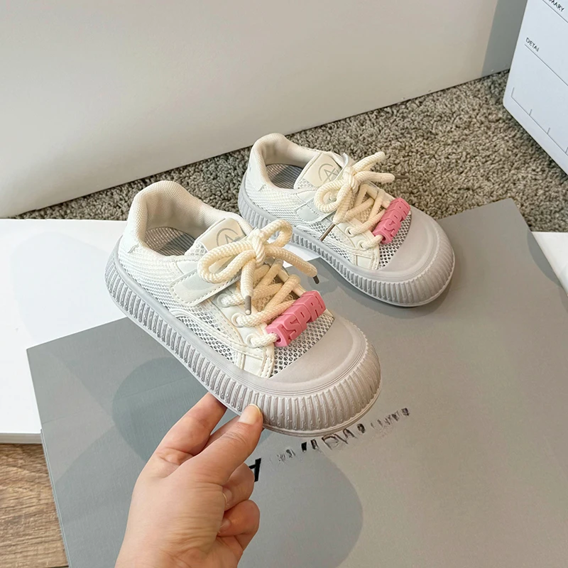 2024 Children Sneakers for Girls Boys Summer New Fashion Comfortable Soft Thick Sole Anti-slippery Cute Air Mesh Sports Shoes