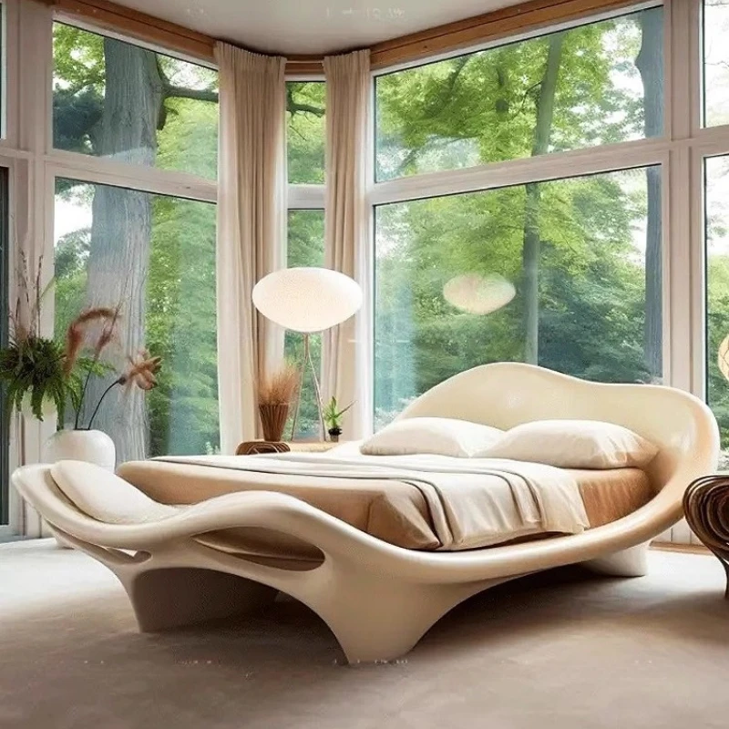 

Design High Quality Bed Nordic Minimalist American Simple Wedding Bed Aesthetics Fashionable Soft Wood Cama Casal Furniture
