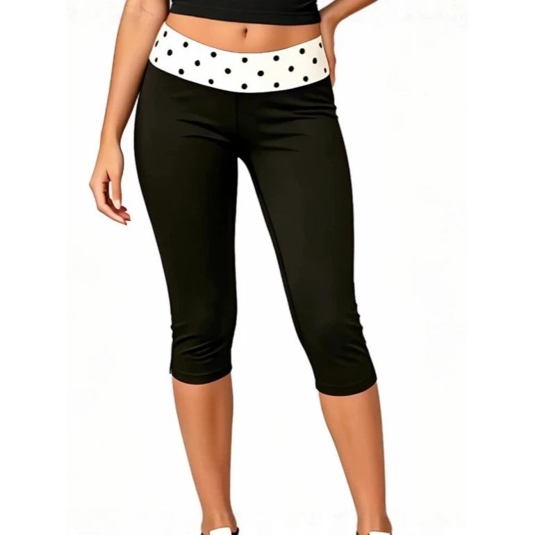 Fashionable Holiday Casual Pants for Women High Waist Seven-Quarter Length Short Style Bottoms High Quality Neutral Style