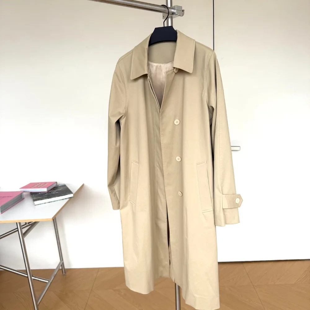 New Autumn/Winter Minimalist Cotton Trench Women Coat