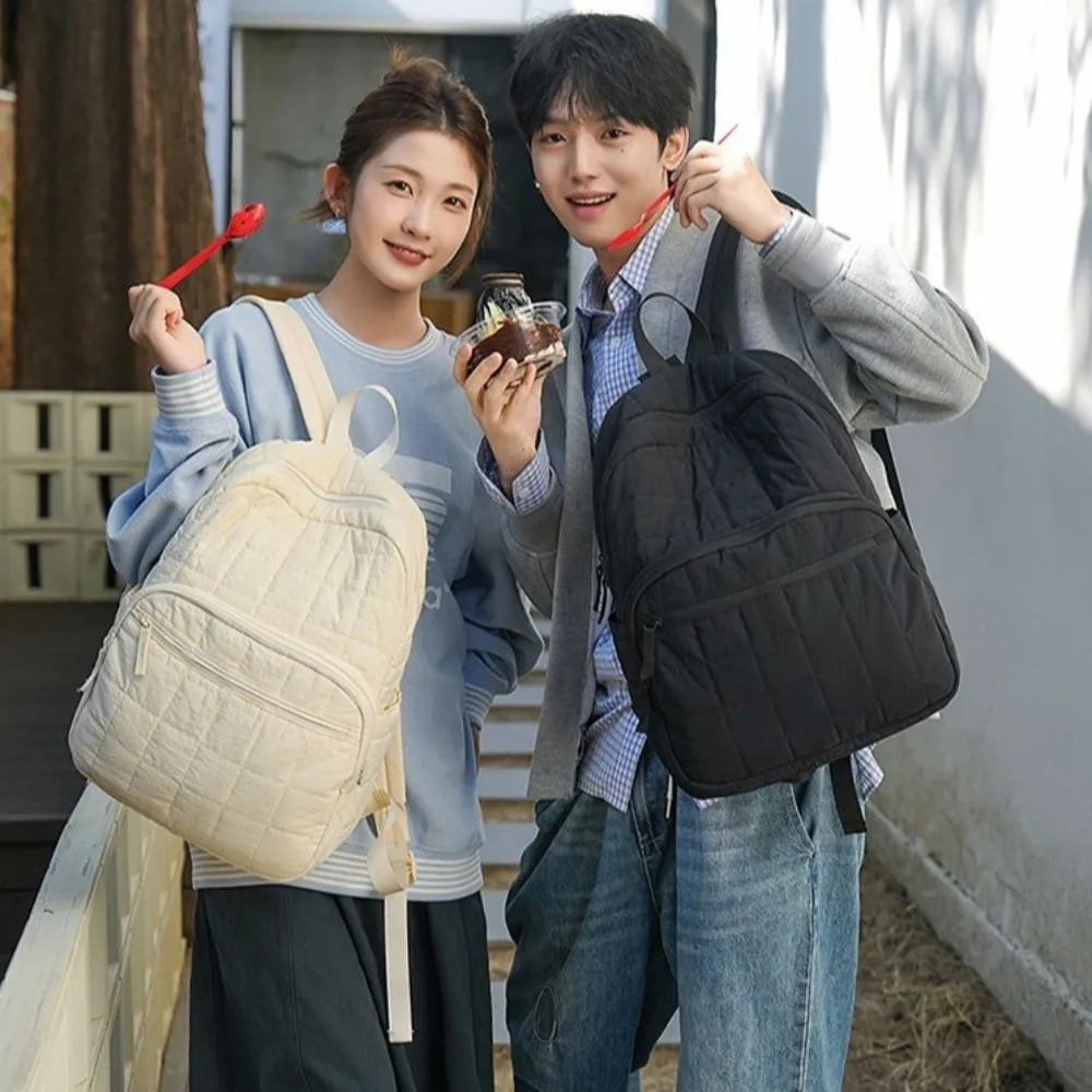 

Модный стеганый дорожный рюкзак, однотонный нейлоновый рюкзак для ноутбука, сумка для мамы большой вместимости с несколькими карманами