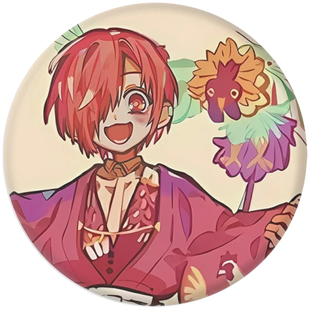 58mm Anime Toilet-bound Hanako-kun Hanako Yashiro Nene COSTUME Cosplay Badge Pin SPTE Spilla in banda stagnata ﻿   Prop Gilf