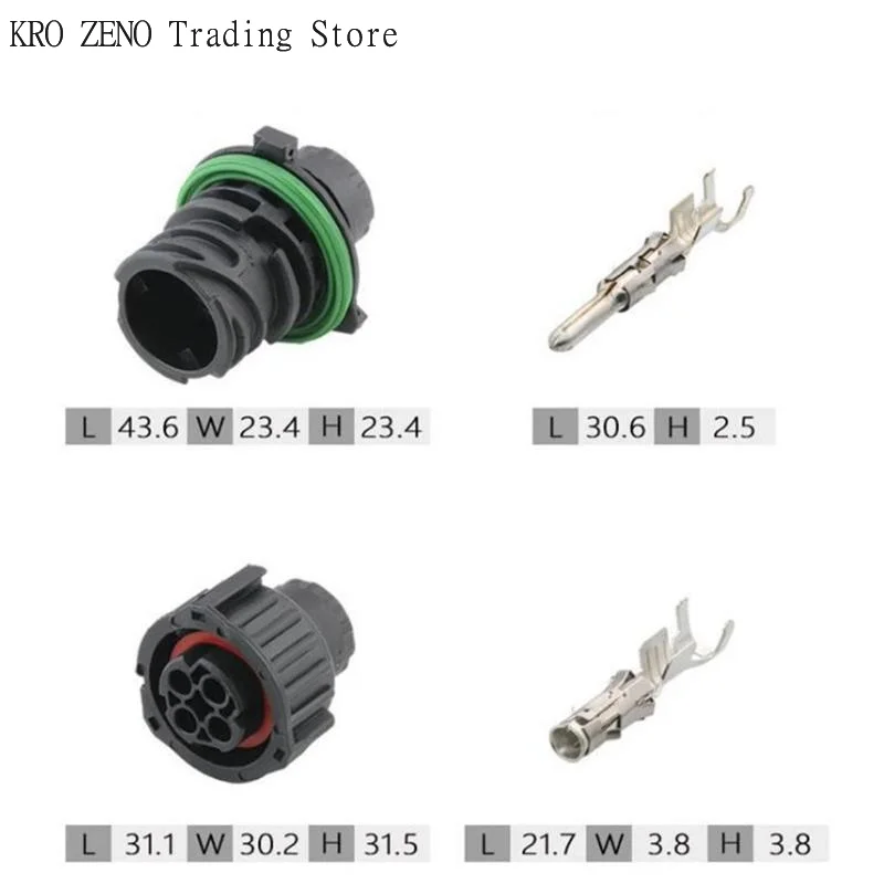 1 Set Plastic 4 Pin 1-967325-1 Tyco Round HOWO Odometer Speed Sensor Wiring Waterproof Plug Sealed Auto Female/Male Connector