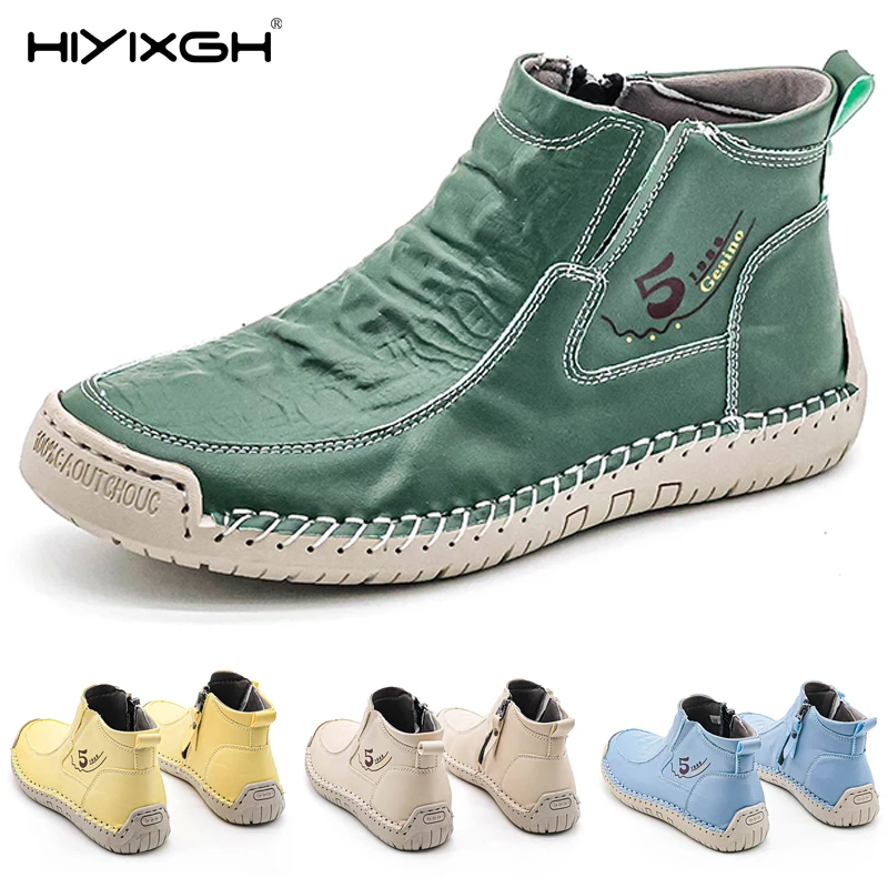 

Новая классическая кожаная женская обувь ручной работы, дизайнерская уличная спортивная обувь, дышащая повседневная обувь, кожаные женские ботильоны