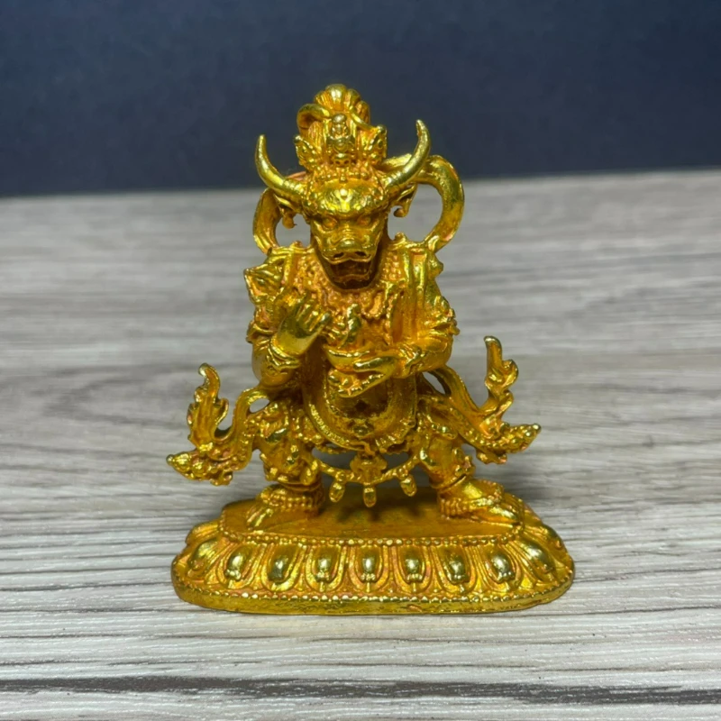 Retro Gilt Copper Creative Bull Devil Home Living Room Desktop Decorations Crafts Gifts