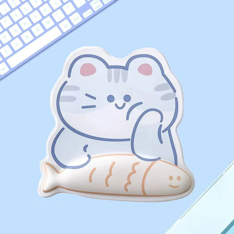 

Cartoon 3D Cat Fish Mouse Pad Funny Kawaii Wrist Pad Laptop Table Office Comfortable Game Mousepad PC Accessories Gift