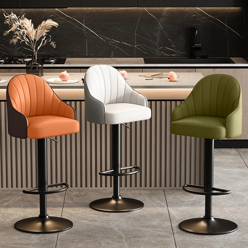 Modern Design Bar Stool Minimalistic Silver European Stylish Bar Stool Modern Swivel Sillas Para Barra De Cocina Furniture