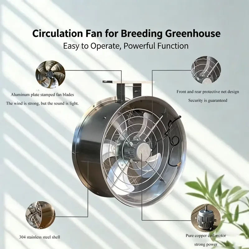 24 Inch Wall Mounted Axial Fan For Greenhouse Flower Nursery Chicken Coop Agricultural Air Circulation Ventilation Equipment