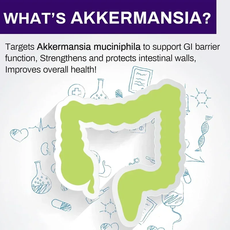 Akkermansia Probiotics Bacillus subtilis Containing Vitamin B2, D3, and Chromium - Weight and Gut Management