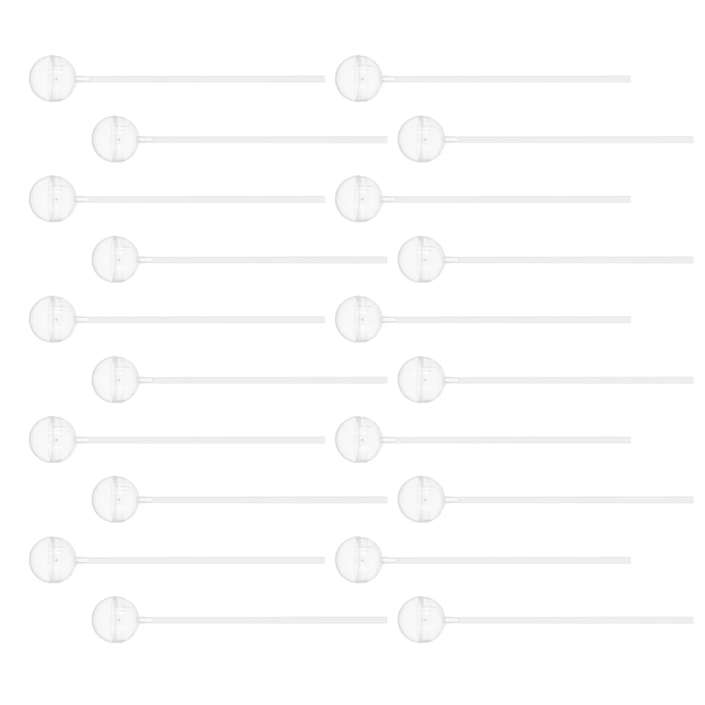 

50pcs Chocolate Holder Round Clear Plastic Candy Lollipop Case Truffle Cake Decorative Accessories