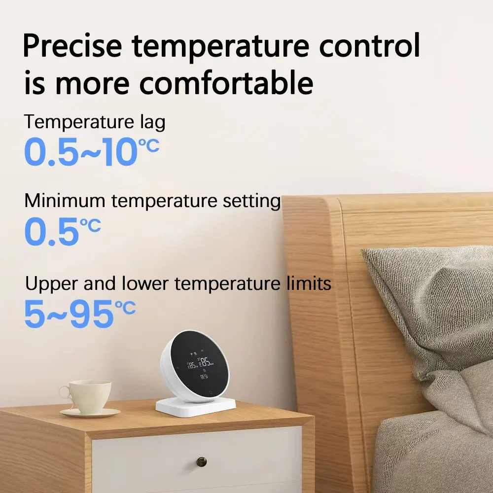 Termostato Inteligente Sem Fio, Um-em-um, WIFI, Display LCD, Tela Sensível Ao Toque, Caldeira a Gás, Aquecimento de Água, Controlador de Temperatura, R7