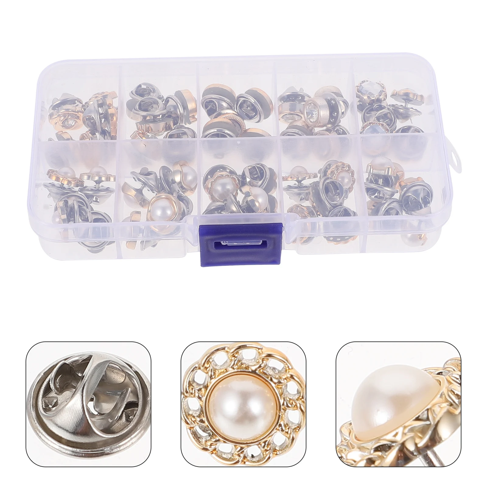 

50pcs Hidden For Women Collar Snap Buttons No Sewing Clothes Decorations Safety Buckles Fashion Shawl Buttons Clothing