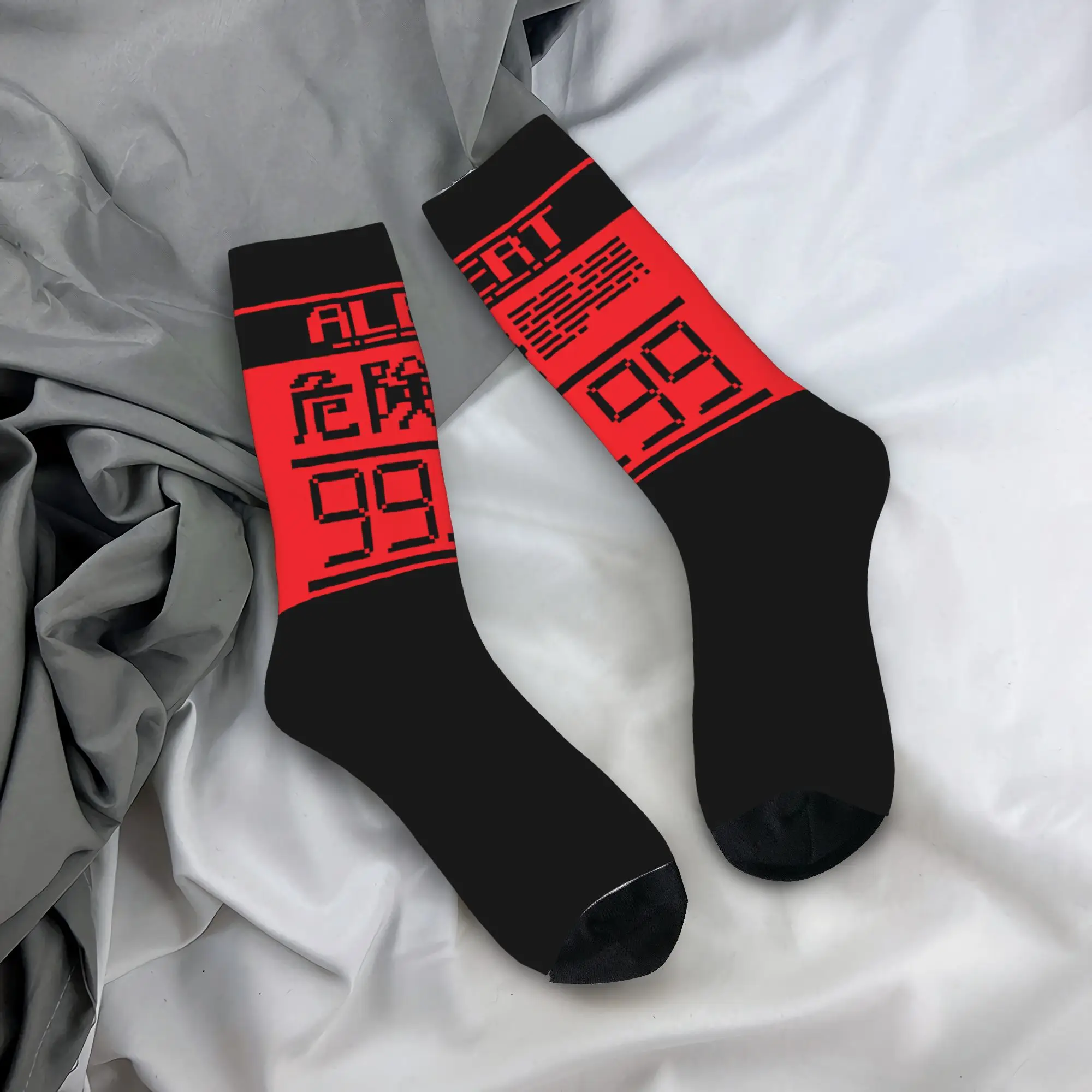 

Custom Cool Metal Gear Solid Alert Mode English Socks Women Men Warm 3D Printing Video Game Sports Football Socks