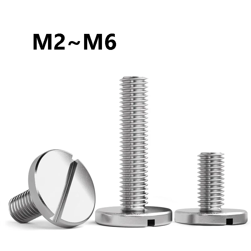 1/2pcs Slotted Flat Screw M2 M2.5 To M6 Advertising Bolt SUS304 Advertising Board Mirror Bolt Large Round Disk Screws