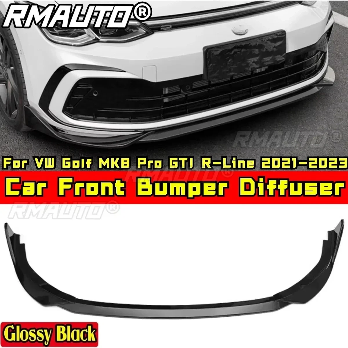 

For VW Golf MK8 Pro GTI R-Line 2021-2023 Body Kit Bumper Protector Carbon Fiber Look Exterior Part