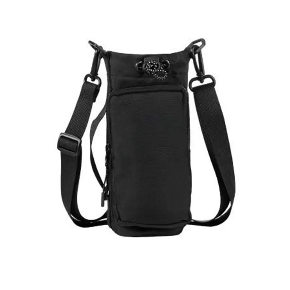 

Adjustable Shoulder Strap Water Bottle Crossbody Bag Front Pocket Large Capacity Thermos Bottle Holder Drawstring Waterproof