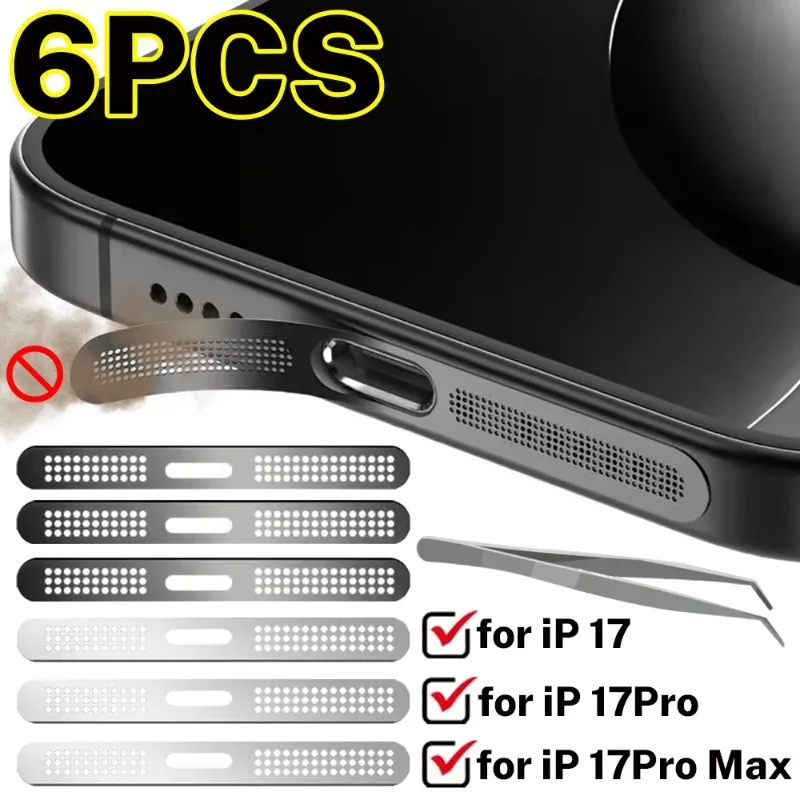 

Металлическая пылезащитная сетка-наклейка для iPhone 17 Pro Max, отверстие для динамика, пылезащитная сетка для iPhone 16 Plus 16 Pro Max, наклейка