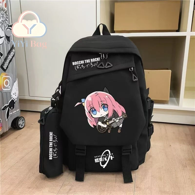 BOCCHI THE ROCK! Backpack Pencil Case Anime Gotoh Hitori Student Large Capacity Light Daypack School Bag Cartoon Travel Book Bag
