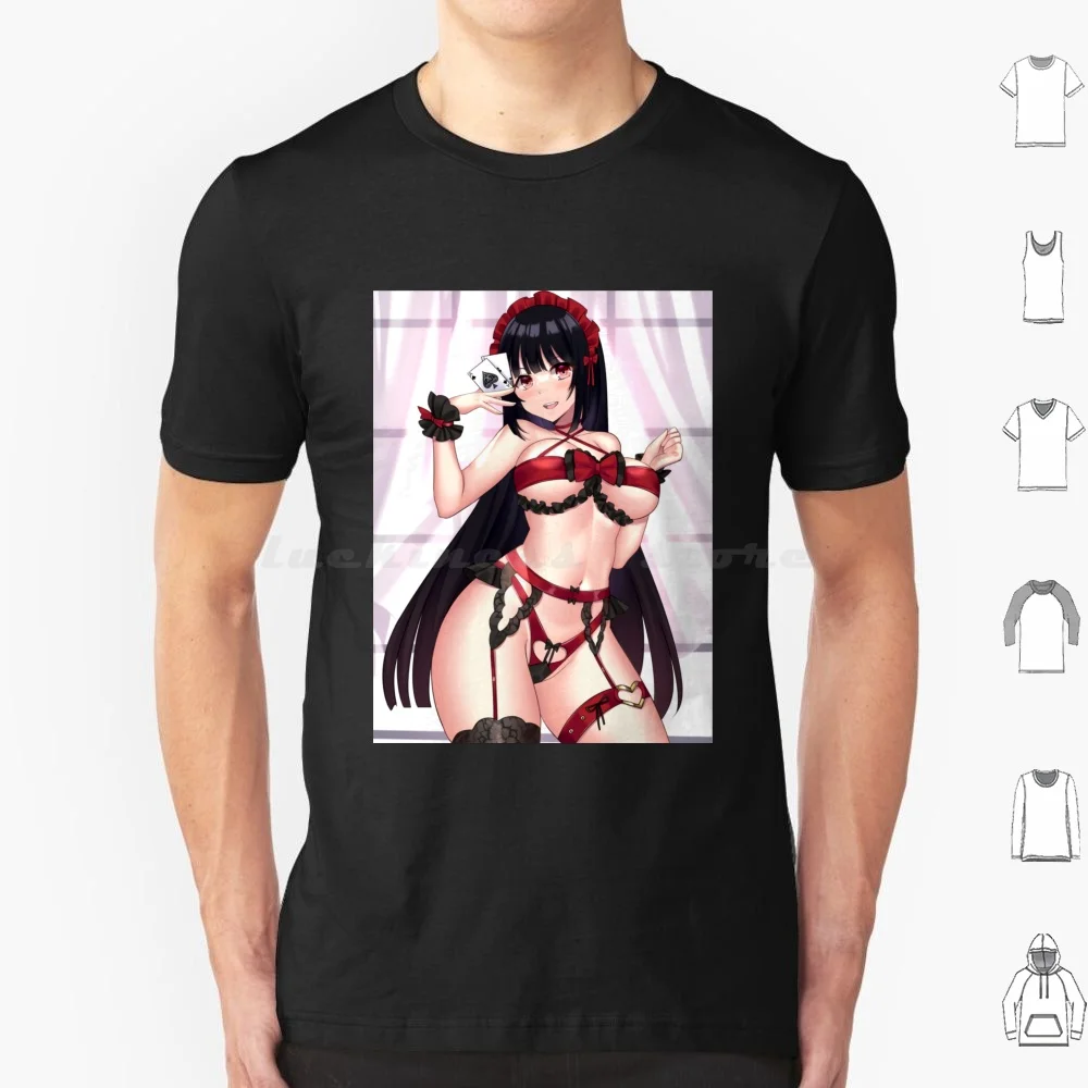 Yumeko Yabami Lewd Maid T Shirt Big Size 100% Cotton Jabami Yumeko Jabami Yumeko Compulsive Gambler Cute Kawaii Anime Manga