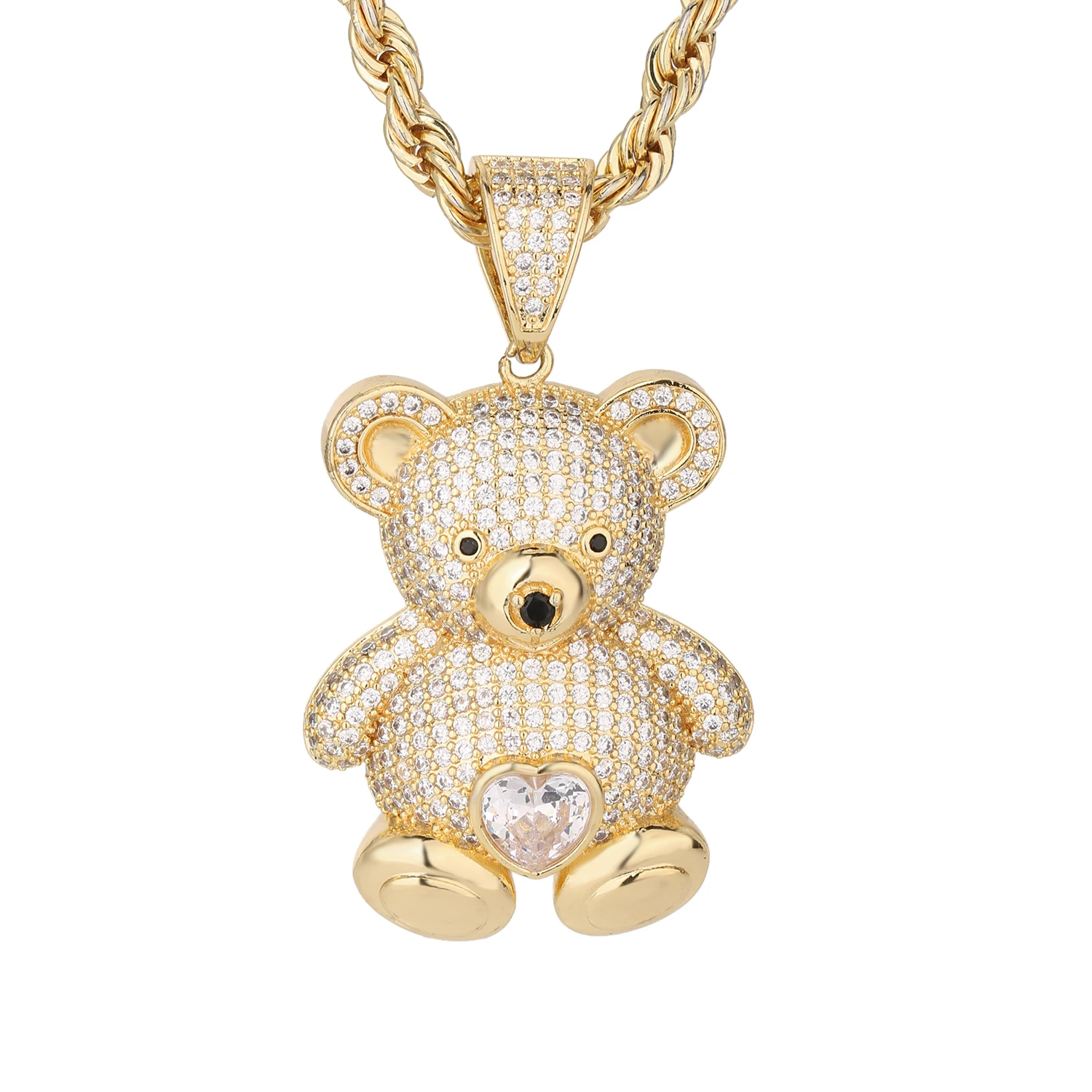 Original Little Bear Pendant Collection Hip Hop Charm Brand Pendant Customer Service Link Advanced Copper Material Jewelry