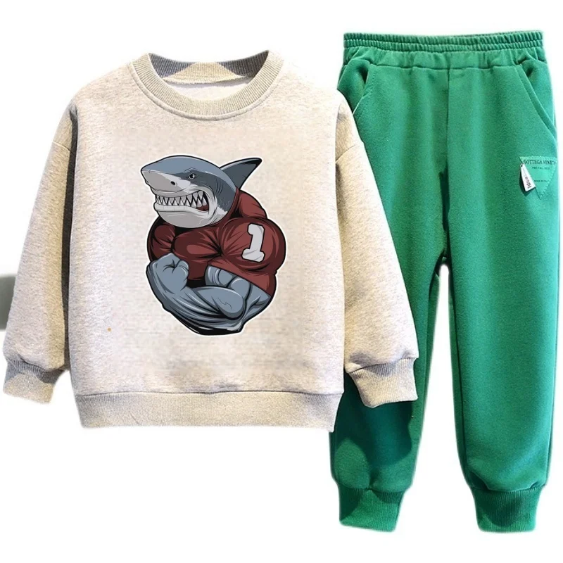 Herfst Kinderen Jongen Kleding Set Kid Meisjes Cartoon Gedrukt Sweatshirts Trui Top En Broek Pak Lange Mouw Trainingspakken