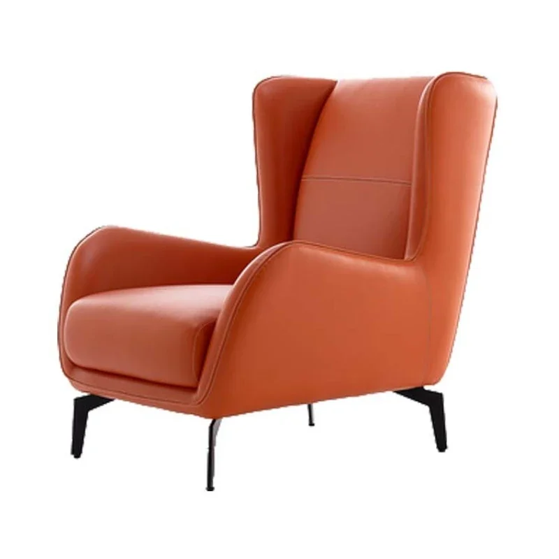 Italian minimalist single casual sofa chair, modern living room leather tiger chair, simple lazy recliner Internet celebrity