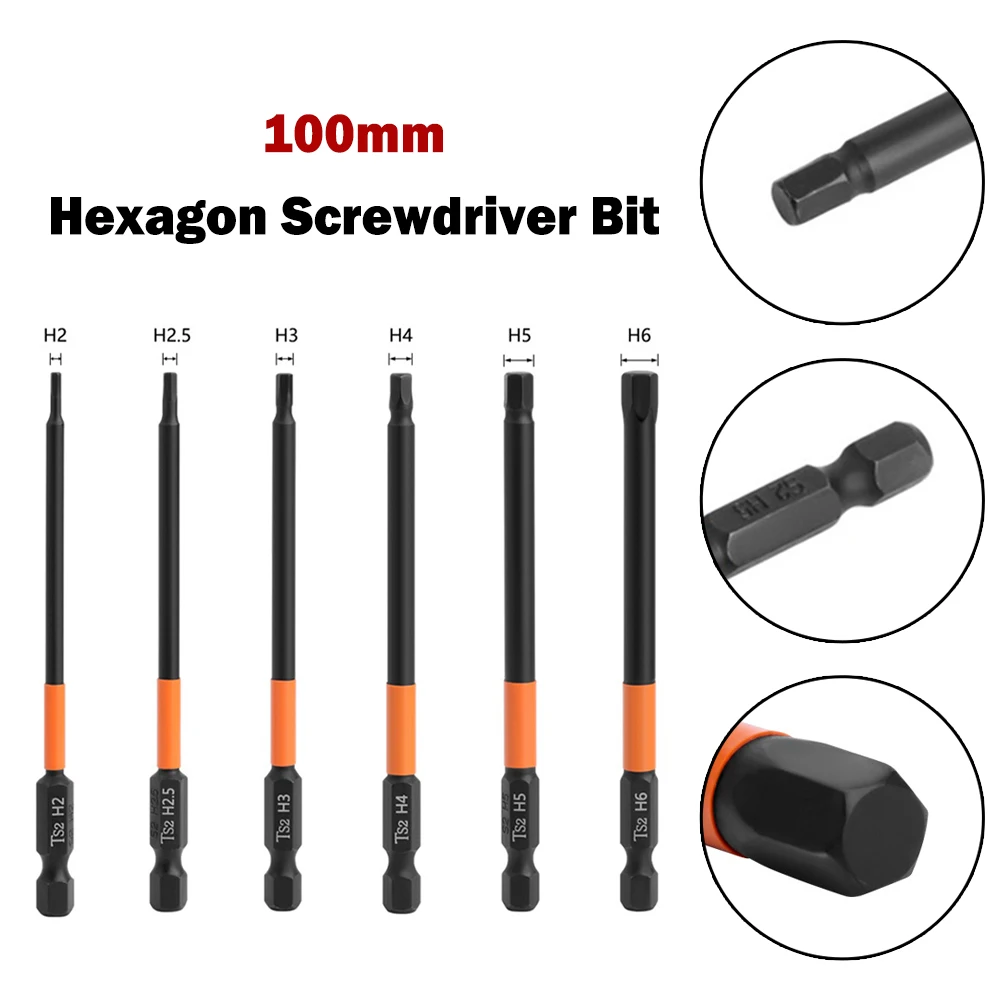 Hex Head Allen Wrench Drill Bits Set 1/4 Inch Quick Change Impact Driver Magnetic Screwdriver Bit H2.0 H2.5 H3.0 H4.0 H5.0 H6.0