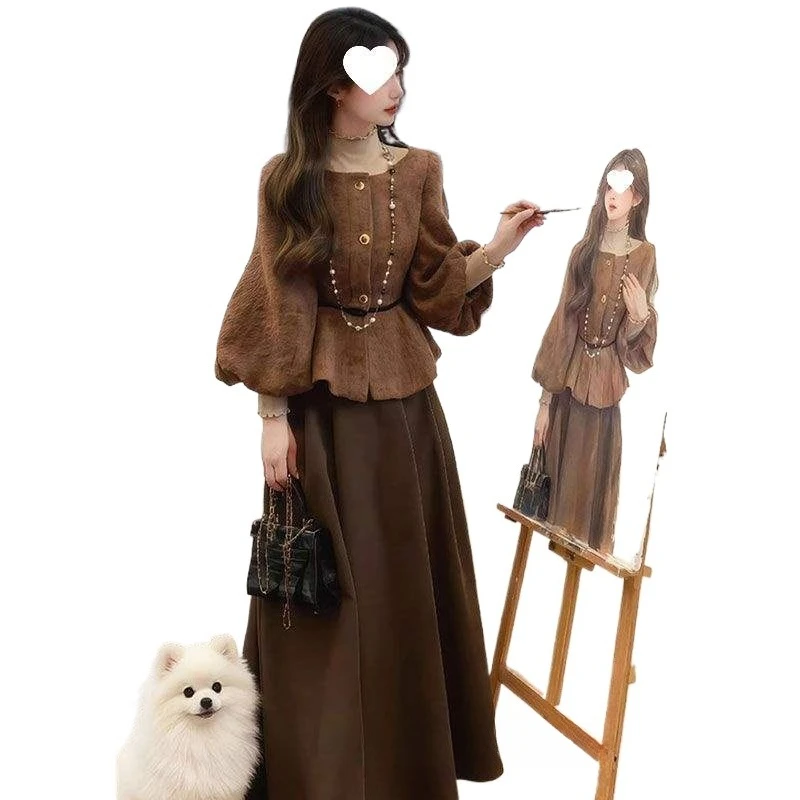 Royal Sister Style Celebrity Suit 2026 Autumn New Niche Temperament Small Fragrant Style Jacket Versatile Skirt Women's Clothing