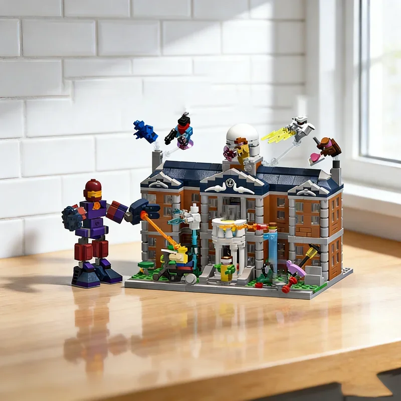 

1504pcs MOC Mini X Mansion Inspired Super Heroes Marvelled Men Model Building Blocks Toys Architecture Christmas Gift Kids