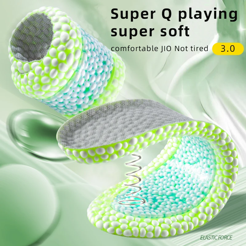 TPU Upgraded Sports New Rice Burst Air Cushion Shock Absorption Insoles High Elastic Comfortable Running Sneaker Pads
