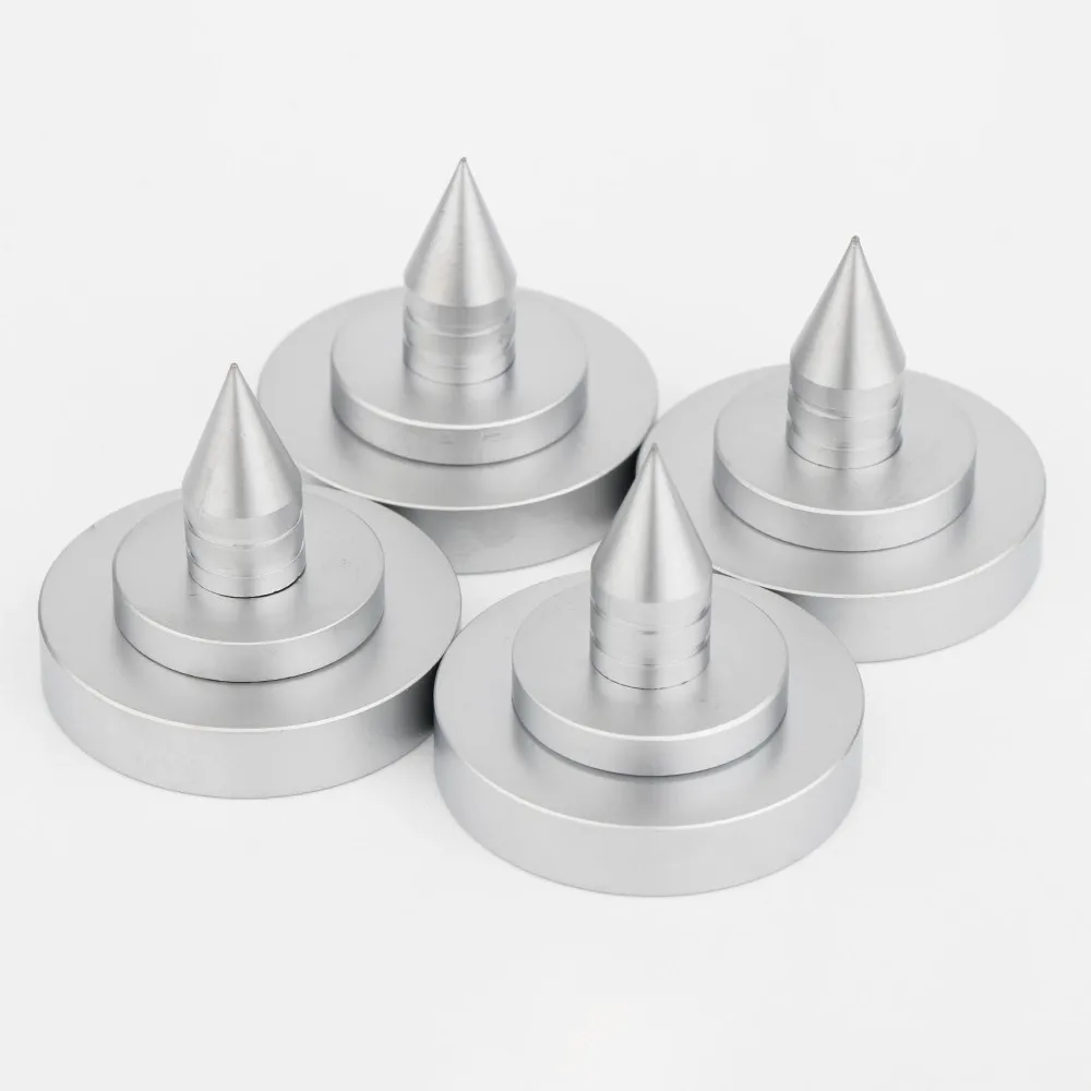 مكبر صوت فضي قدم عزل سبايك ، مخروط نحاسي ، مضخم دوران ، مخروط أمبير مخروطي ، وسادة مكبر صوت ، 4 مجموعات