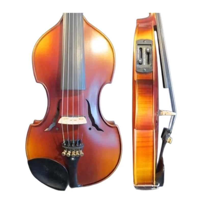 

Solid wood Baroque style brown color 4/5strings electric violin 4/4 +Acoustic violin