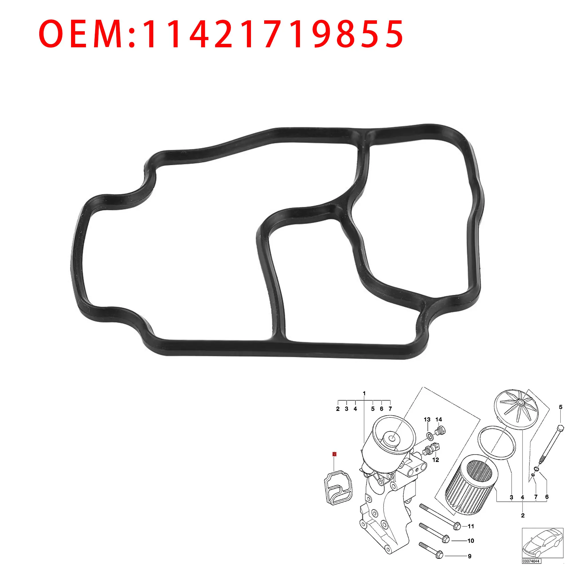 

OEM 11421719855 Akozon Oil Filter Housing Seal Gasket Cooler Seal Replacement - Fits Models E36, E46, E39, E60, E65, E70