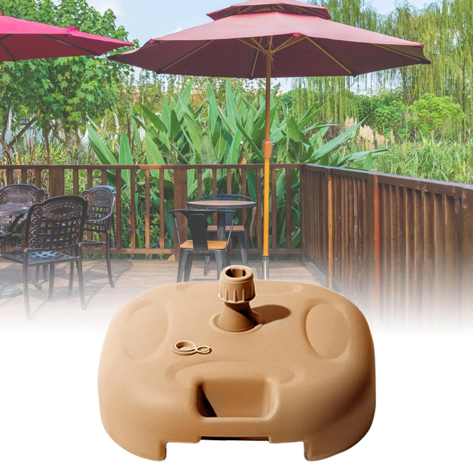 Patio Umbrella Base Square Heavy Duty Replacement Pole Holder Umbrella Weight Water Filled for Deck Beach Patio Outside Fishing