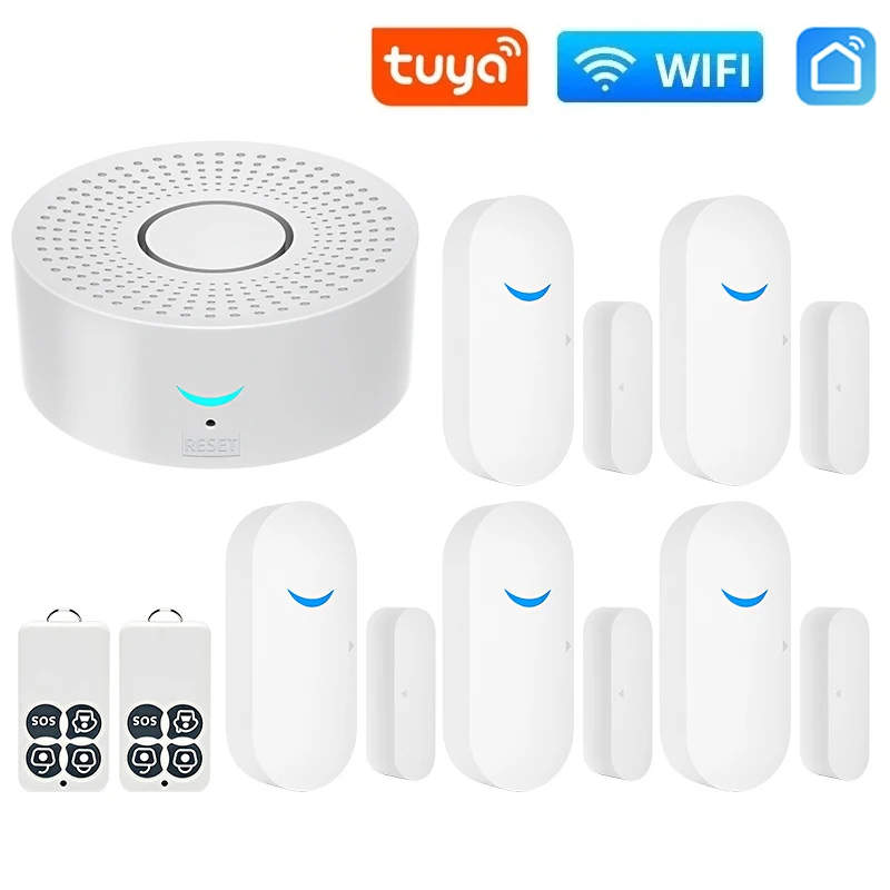 

Tuya Wi-Fi умная домашняя сигнализация 120 дБ охранная сигнализация сирена Smart Life управление приложением беспроводные комплекты противоугонной сигнализации