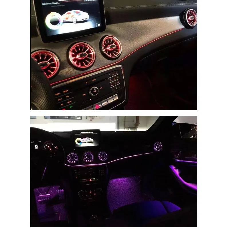 64 Color Car Interior Light Kit for A-class W176 B-class W246 CLA C117 GLA X156 Lighting Accessories Decoration