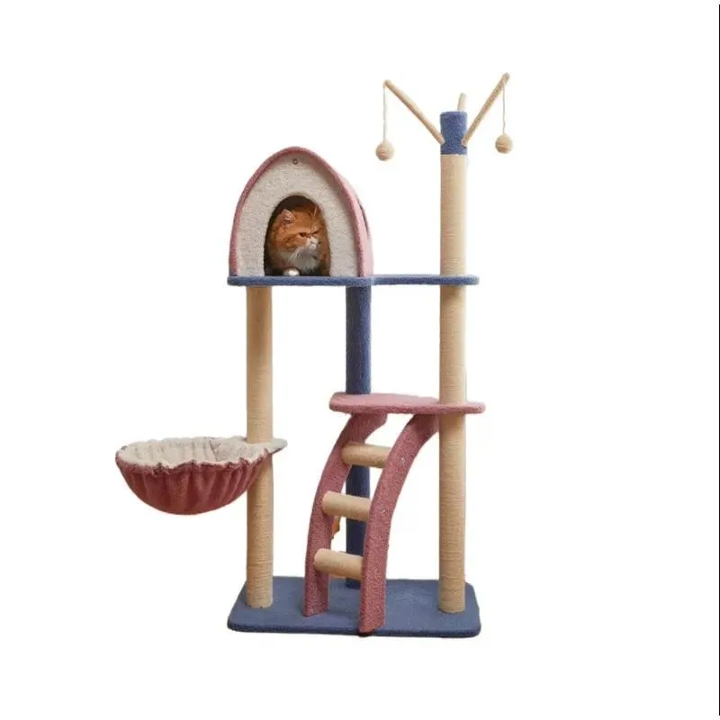Durable Cat Climbing Frame Tree Blue Furniture Teddy Wool Multifunctional 2024