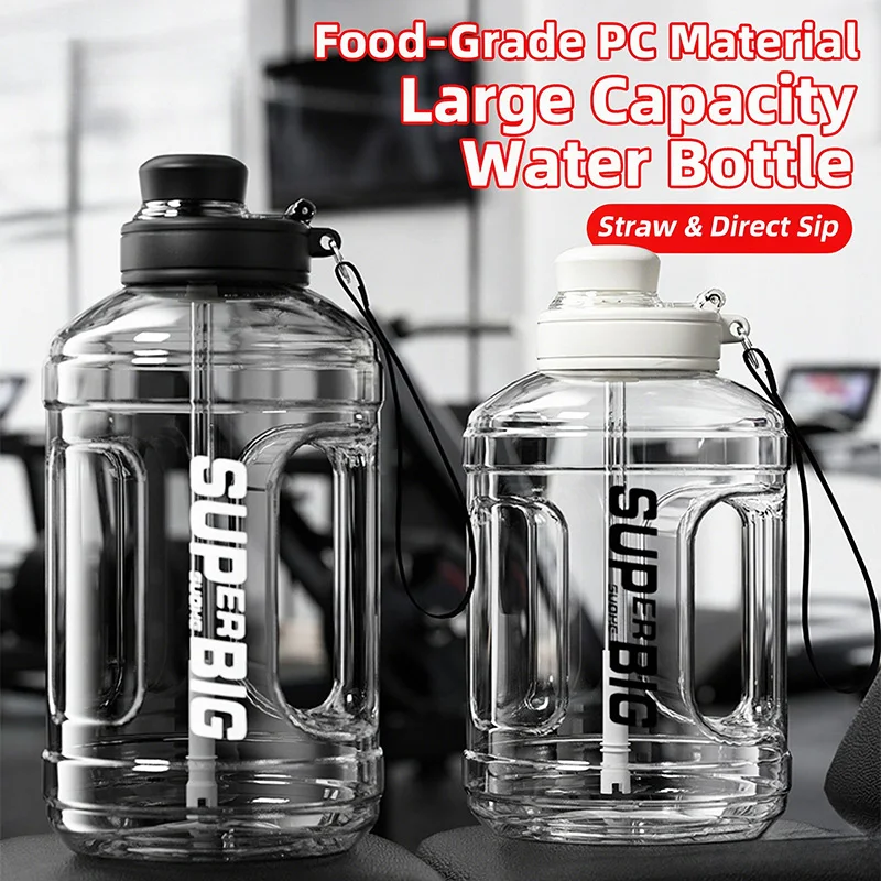 large capacity tons bottle BPA free tritan sports water jug dual drink fall resistant portable gym outdoor water bottle
