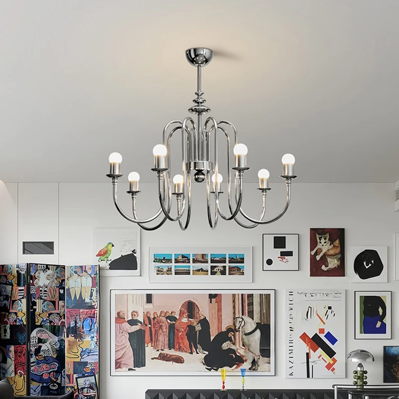 

Italian Vintage Bauhaus Candle Chandelier Pendant Light Home Decor for Living Room Bedroom Indoor Ceiling Lamp Lighting Fixtures