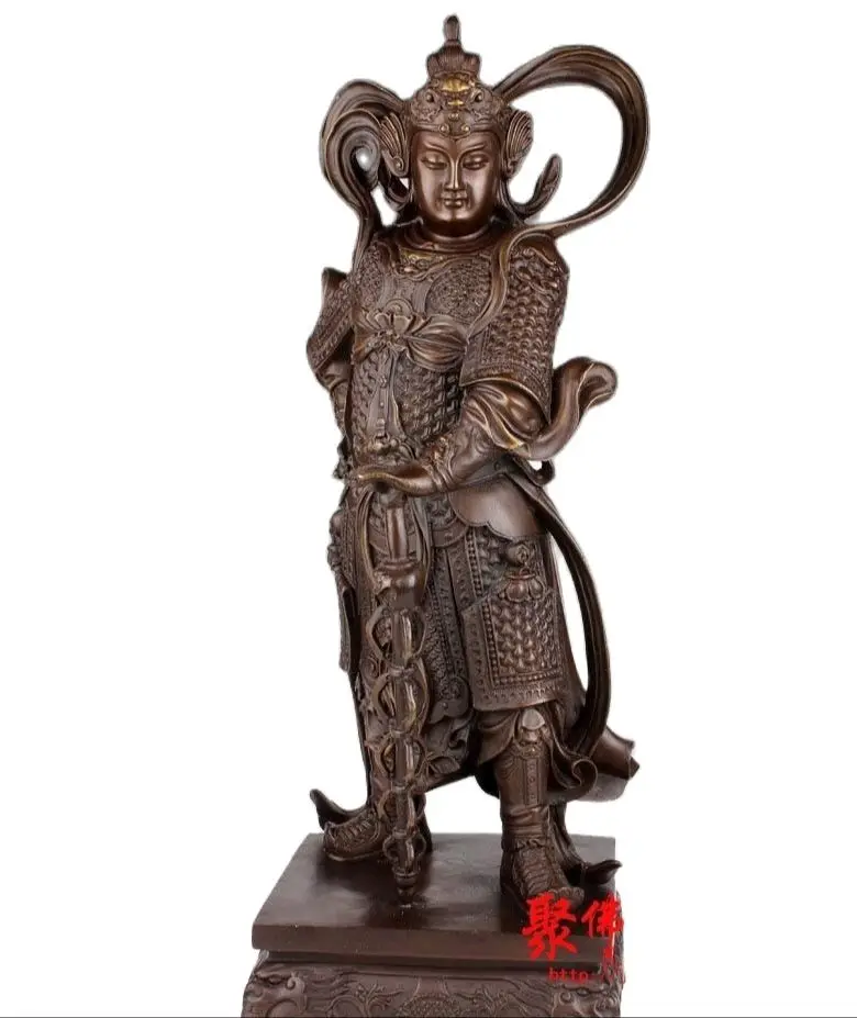 

58cm China Bronze Copper Wei Tuo Bodhisattva Veda God Warrior Bodhisattva Veda Statue