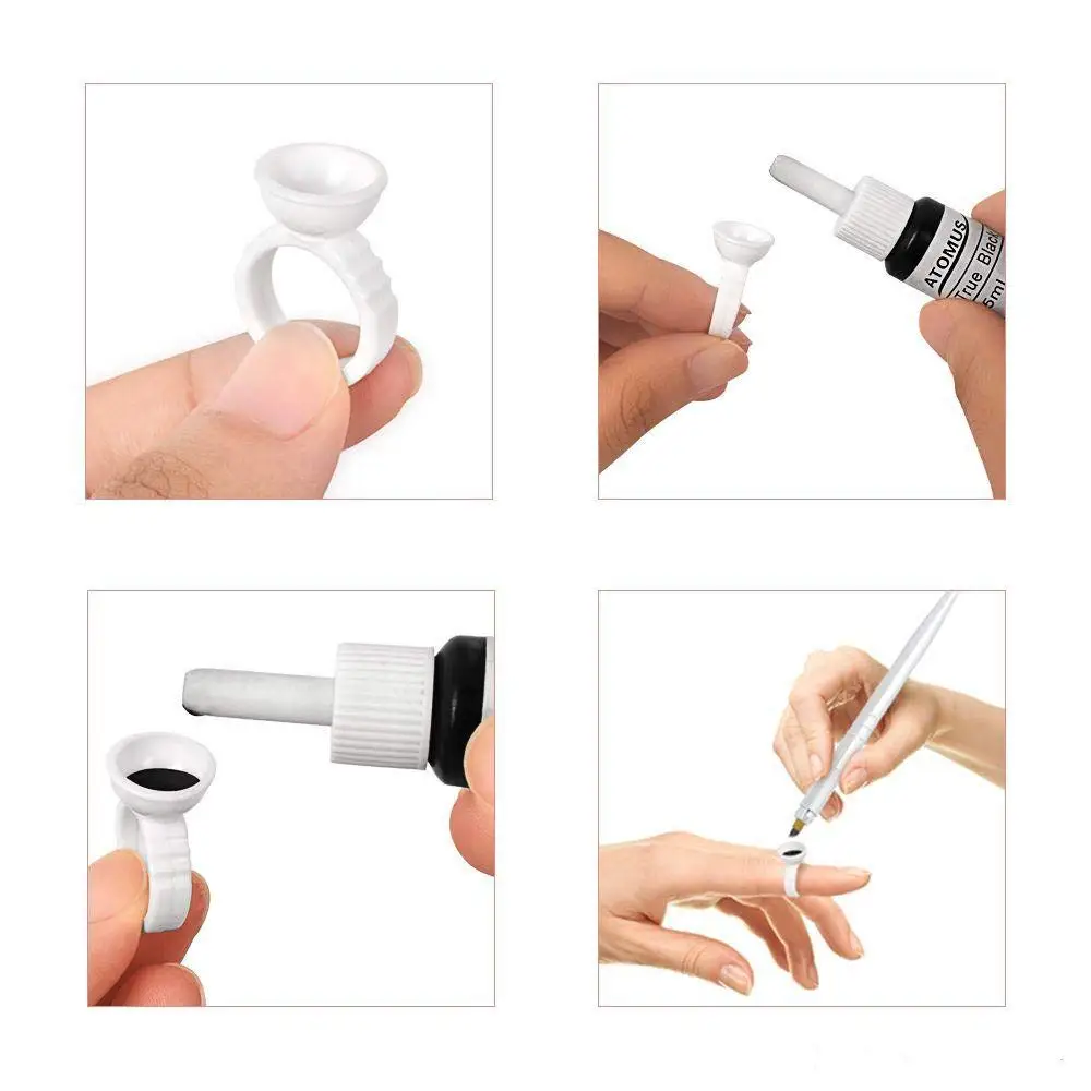 Disposable Tattoo Ring Ink Cups Multiple Sizes PMU Pigment Rings for Eyebrow Eyeliner Lip Tattoo Supplies Tattoo Accessory