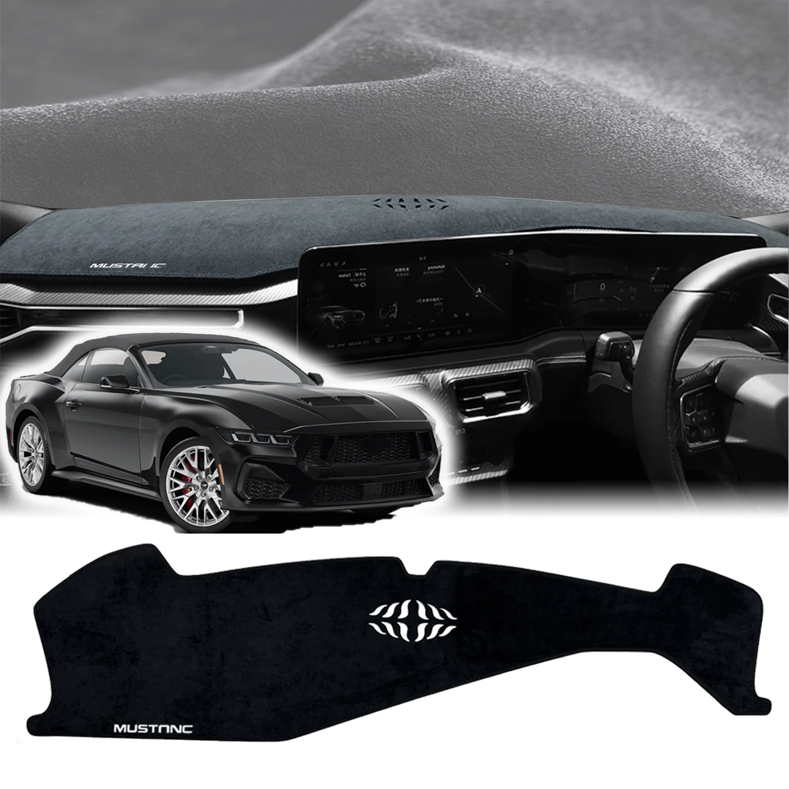 

fit for Ford Mustang 2024 2025 2026 DashMat Sunshade Car Accessories Dashmat Protective Carpet Dashboard Cover Pad