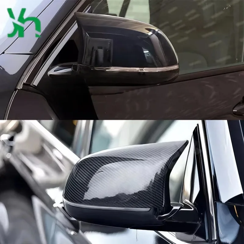 ل BMW X5 2013-2018 F15 ألياف الكربون الجافة مرآة جانبية استبدال ألياف الكربون الجافة غطاء ملحقات خارجي نوع M