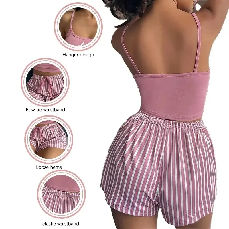 Pajamas Sexy Summer Women Pajamas Set Pajamas Sexy Summer Women Pajamas Set Sleepwear Home Clothes Tops And Shorts Cute Spicy Gi