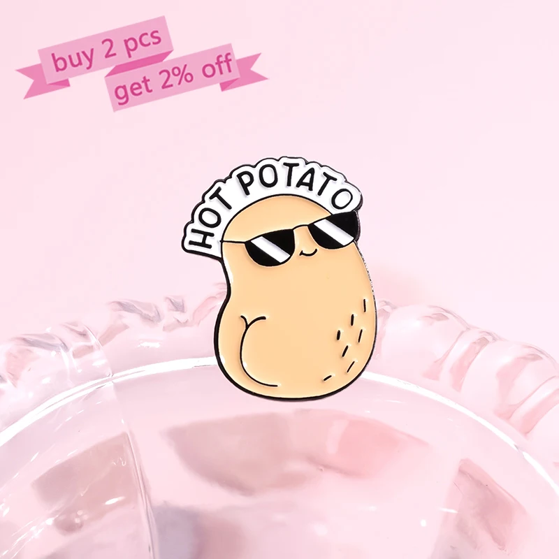 Cute Humanoid Potato Enamel Pins Custom HOT POTATO Brooches Lapel Badges Plant Funny Jewelry Gift for Friends