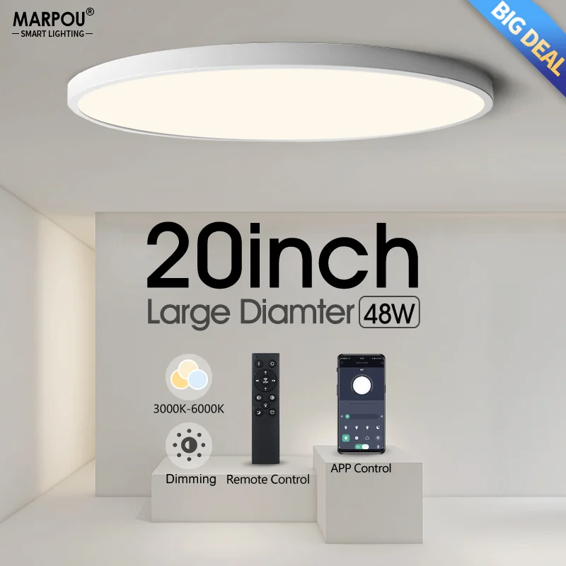 Marpou Smart Ceiling Light Chandeliers Wi-fi Led Lamps Luminaire For Children's Room Baby Mobile App Control Bathroom Living