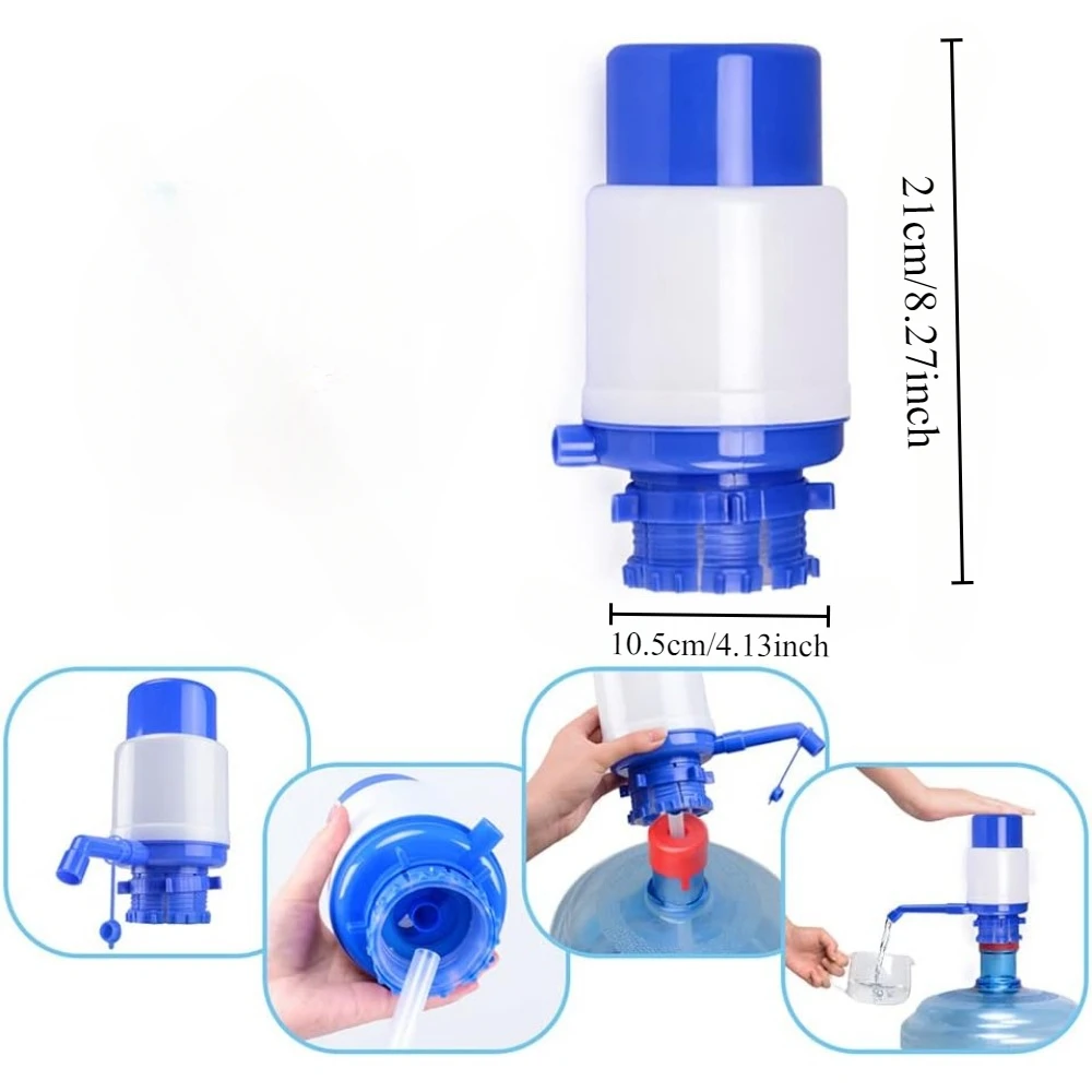 Water Bottle Pump Portable Manual Pump Dispenser Manual Pressure Drinking Water Pressure Pump Suitable for Most Water Dispensers