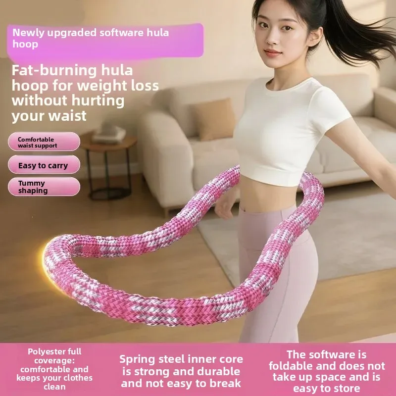 3/4/5 Lbs Soft  Padded Weighted Exercise Hoop Silent Operation Slim Waist Shaper Portable Indoor Fitness Hoop Adults Fat Loss