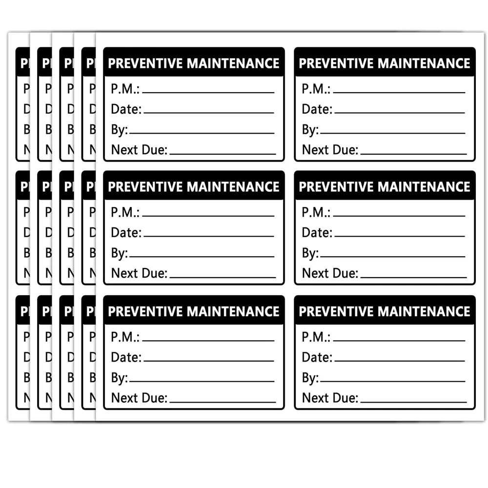 

Preventative Maintenance Stickers 3x2 Inch Self Adhesive Vinyl Inspection Safety Labels by/Date/Next 200 Pcs