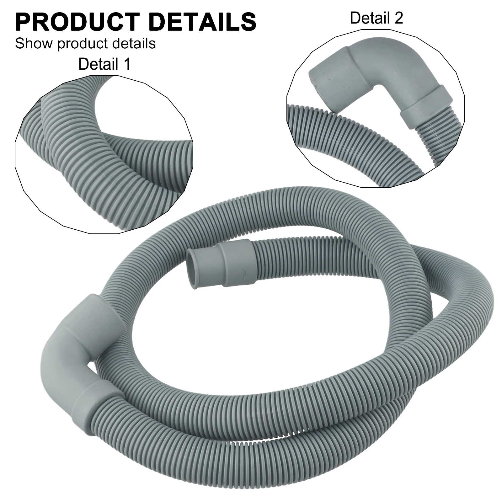 1/1.5/2M Flexible Wash Machine Dishwasher Drain Hose Outlet Water Pipe Extension Household Cleaning Tools & Accessories